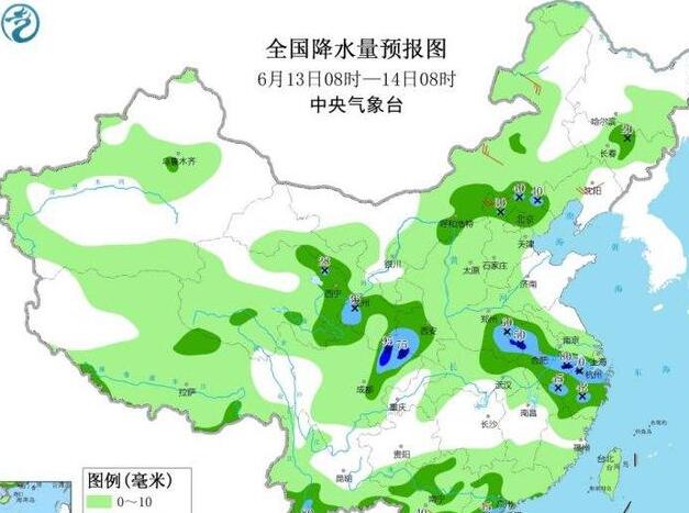 华北东北多强对流天气，黄淮江淮等地有较强降雨